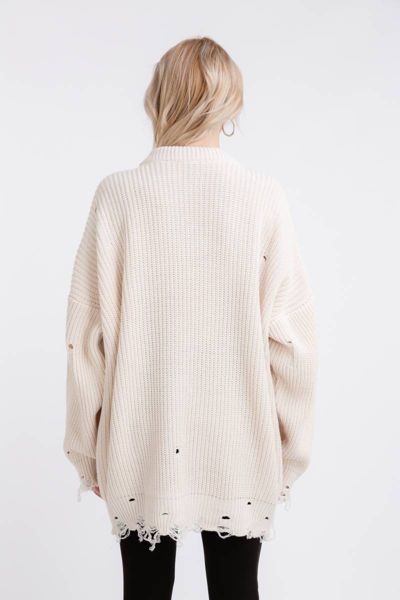 Свитер удлиненный «Виргиния» БРАК, Молочный 12471