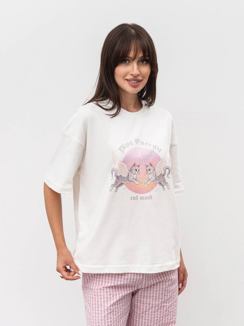 Футболка "Дива" Romashka, Белый+, One size 20385