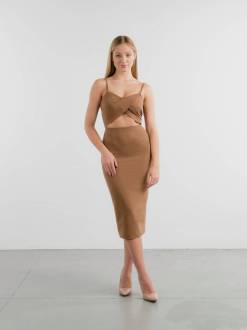 Платье "Алма" Romashka, Коричневый, M 14071