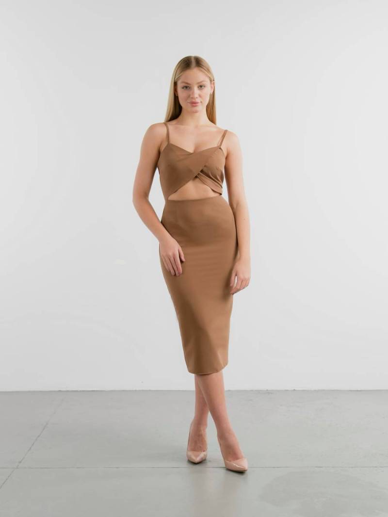 Платье "Алма" Romashka, Коричневый, S 14070