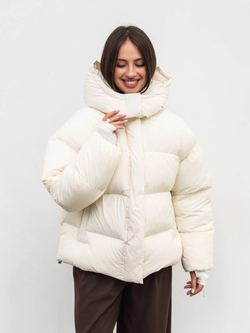 Пуховик "Монблан" Romashka, Молочный, S|M 19867