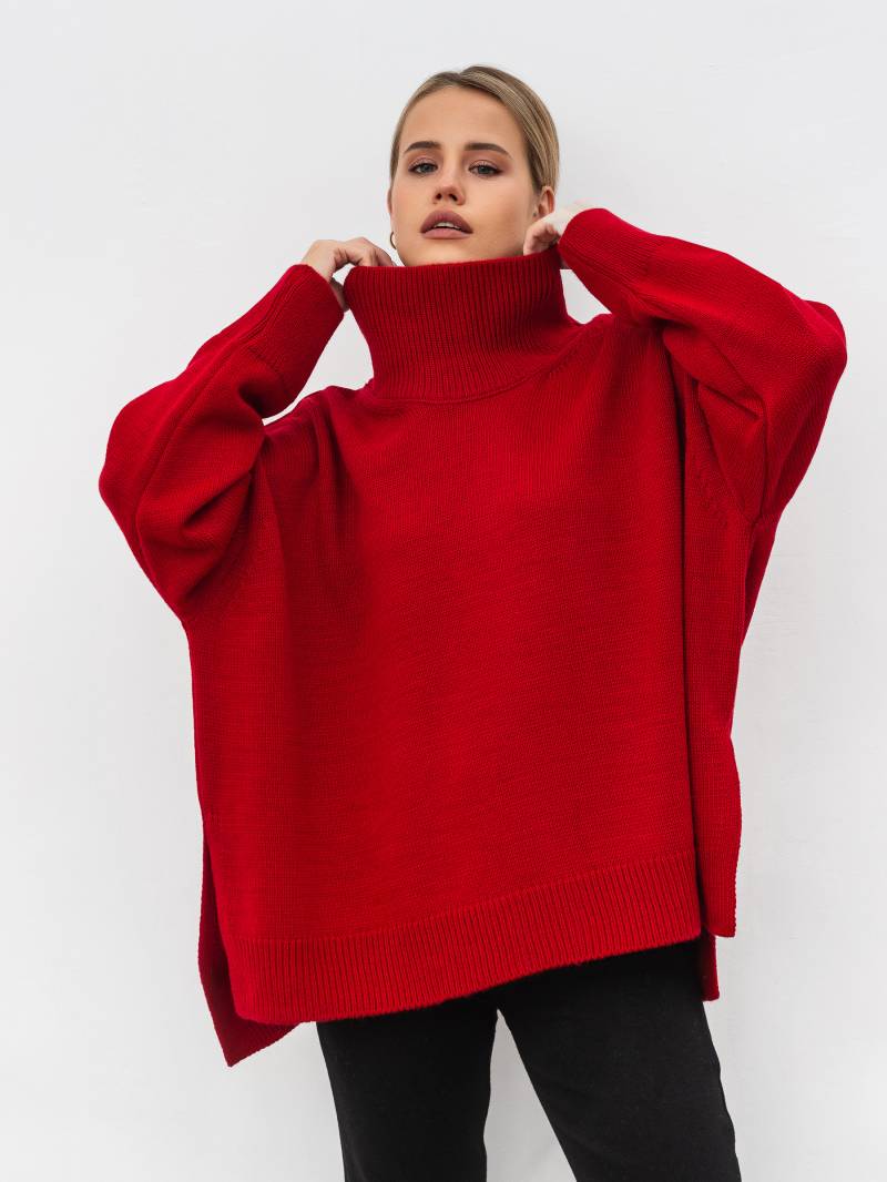 Свитер "Норвегия" свободного кроя Romashka, Красный, One size 17034