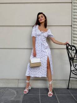 Платье «Сорренто» в цветочный принт Romashka, Белый, L 13593