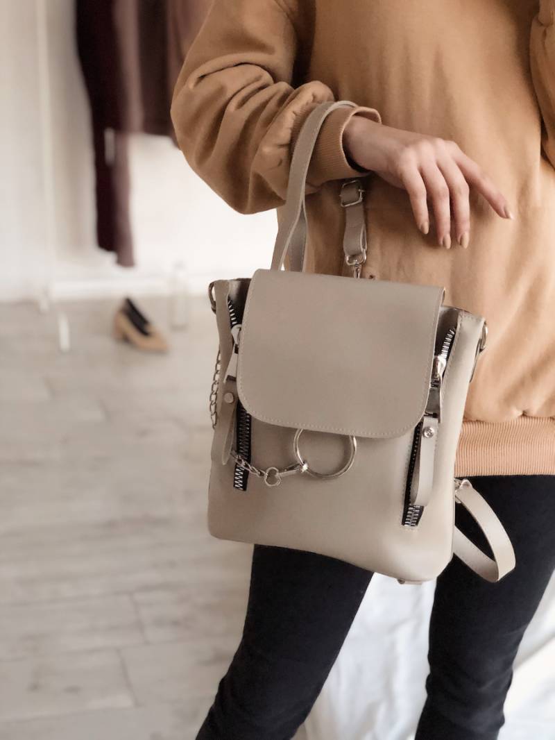 Рюкзак "Шербрук" с кольцом на магните Romashka, Бежевый (725)