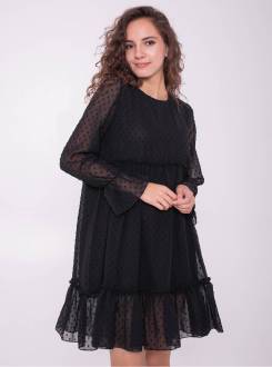 Платье "Янина" шифоновое Romashka, Черный, S|M 10369