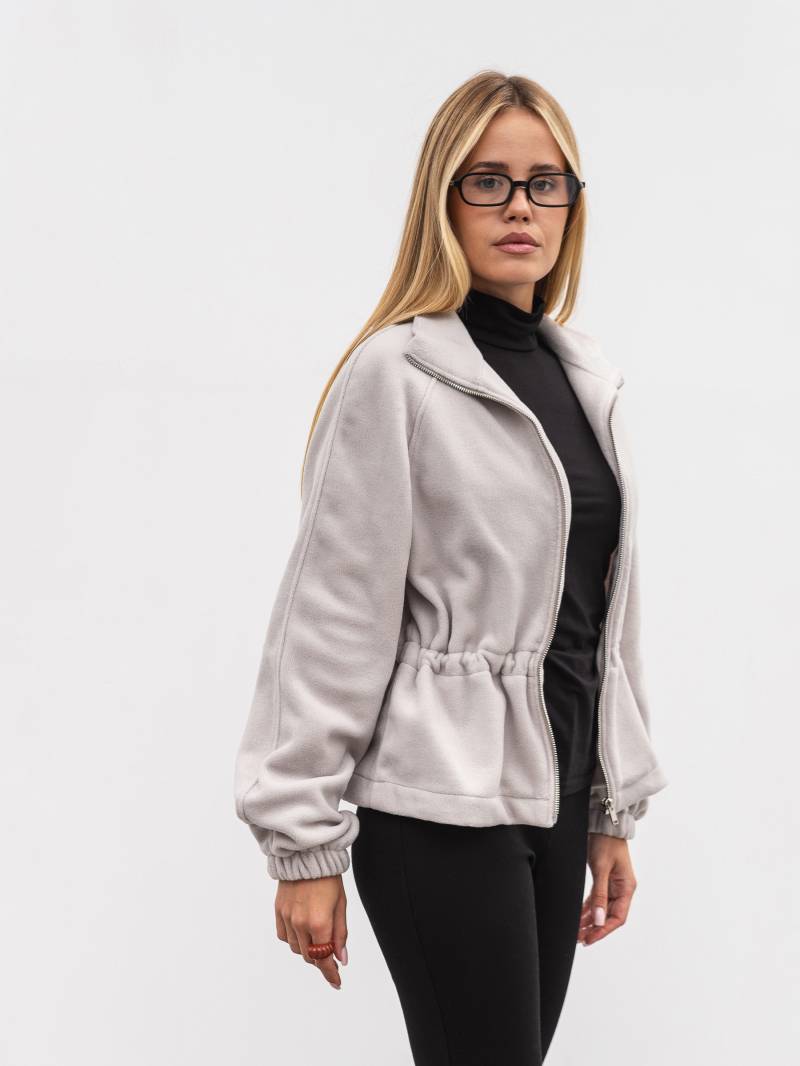Флисовый бомбер с кулиской «Сноу» Romashka, Серый, S|M 20746