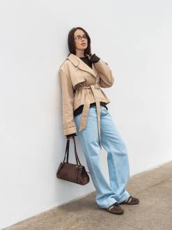 Укороченный тренч "Аксис" Romashka, Бежевый, XS|S 20159