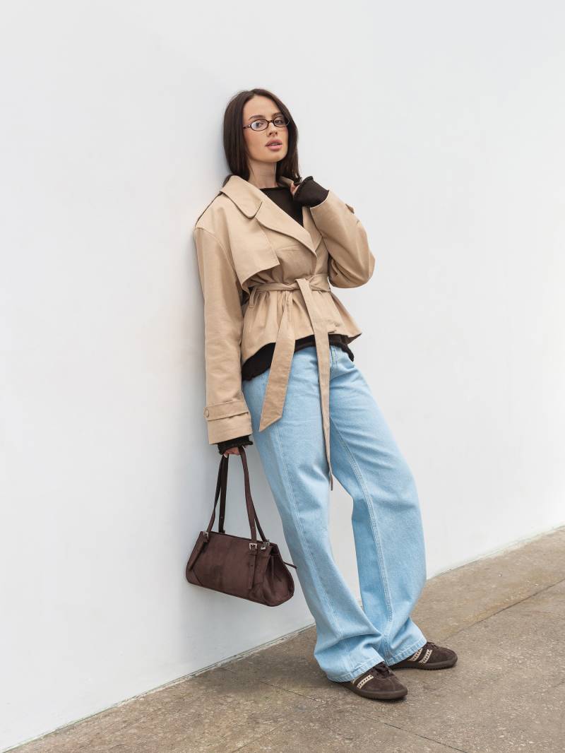 Укороченный тренч "Аксис" Romashka, Бежевый, XS|S 20159