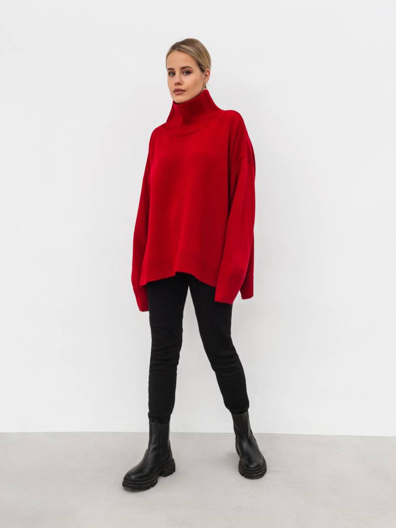 Свитер "Норвегия" свободного кроя Romashka, Красный, One size 17034