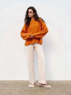 Свитер "Кентукки" свободного кроя Romashka, Оранжевый, One size 19706