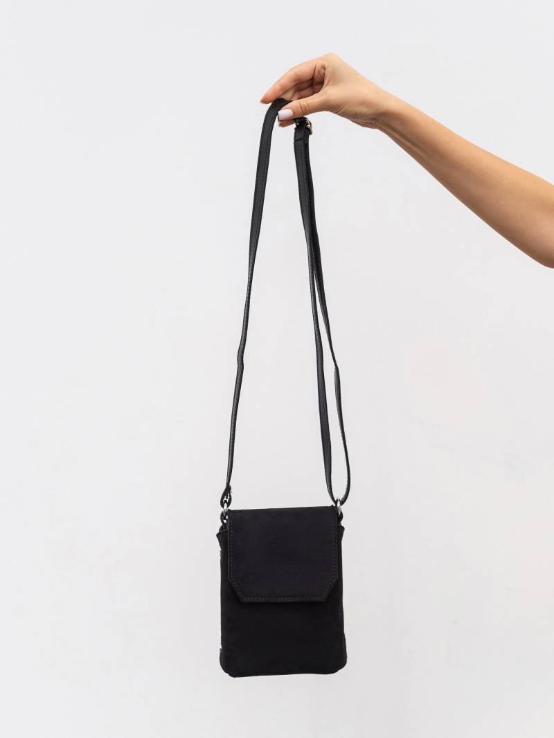 Сумка с комбинацией натуральной замши "Тея" Romashka, Черный+ 19924