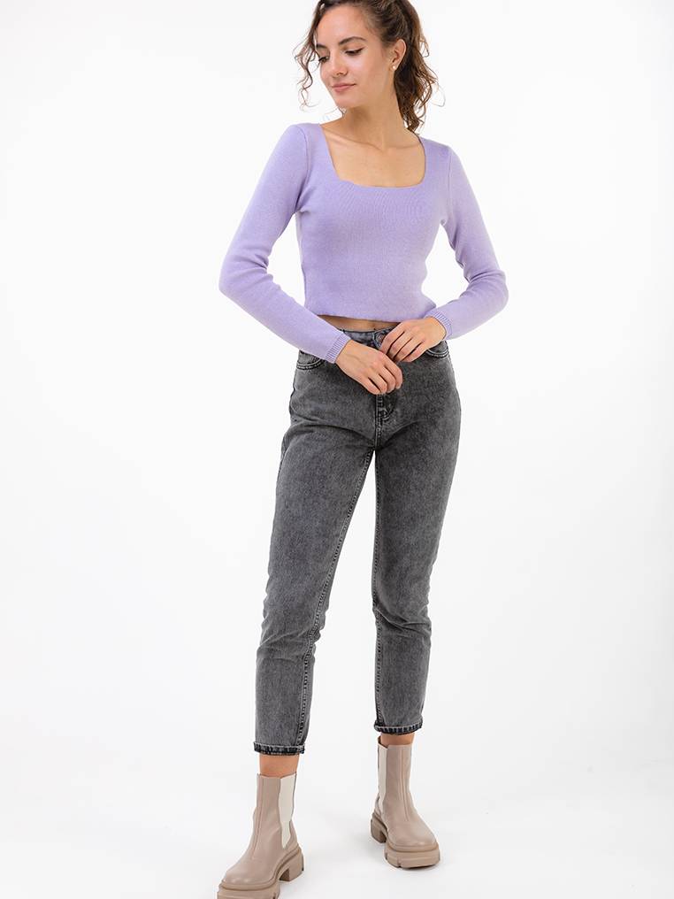 Топ "Брайтон" трикотажный с квадратным вырезом БРАК, Лиловый, S|M 12249