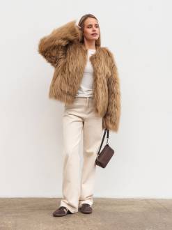 Шуба "Лион" Romashka, Бежевый, XS|S 18619