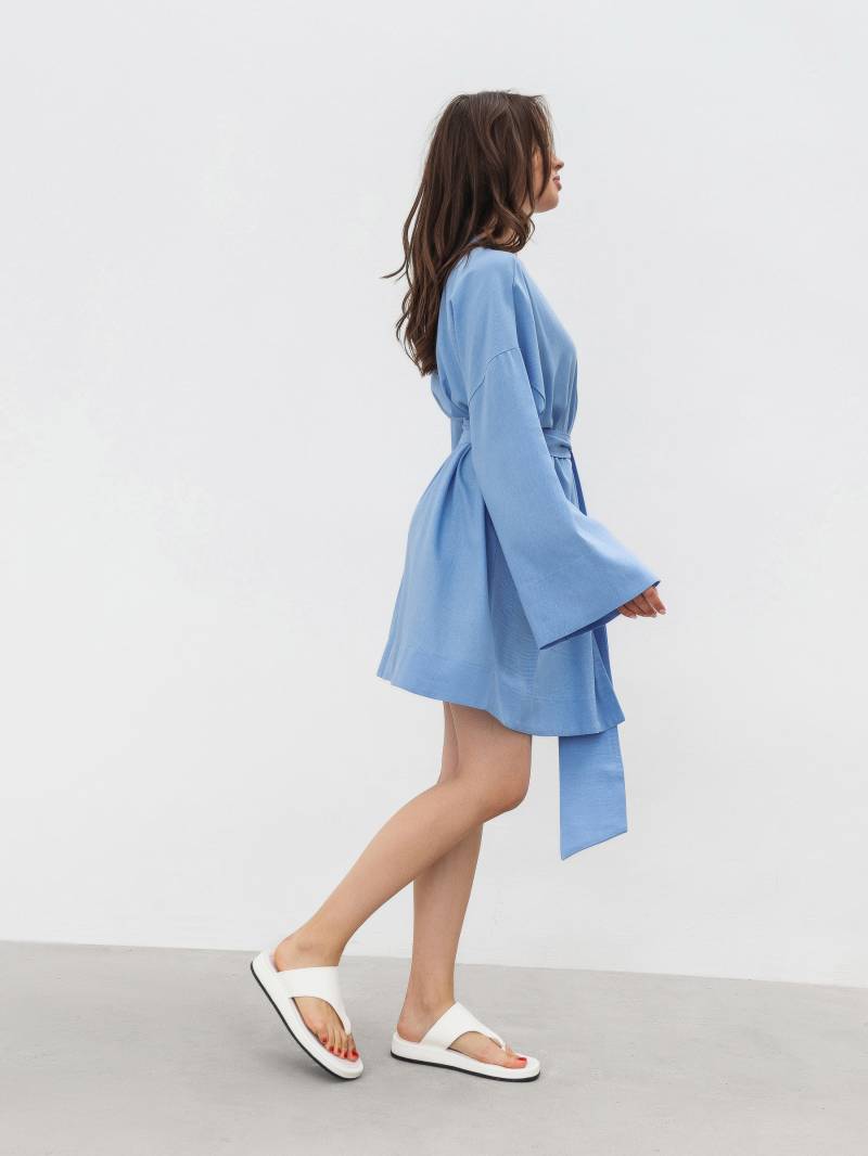 Платье кимоно "Токио" с пояском Romashka, Голубой, S|M 17955