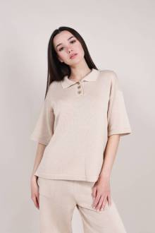 Поло "Марибо" трикотажное Romashka, Бежевый, S|M (9452)