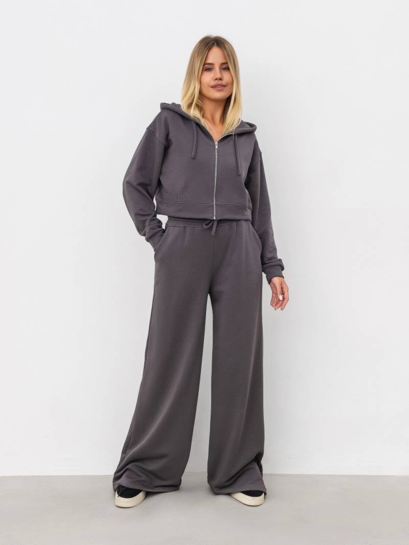 Худи на молнии "Ехидо" укороченное с капюшоном Romashka, Cерый, L|XL 16818