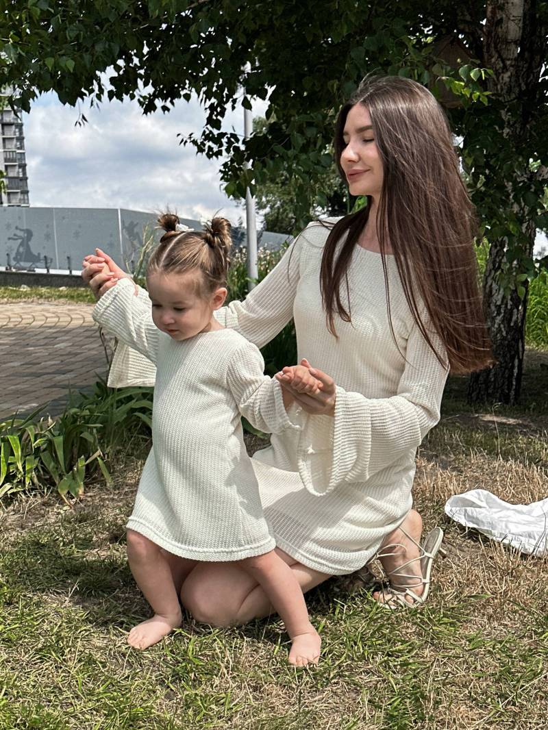 Платье мини "Сенаго" Romashka, Молочный, 2-3 года 18073