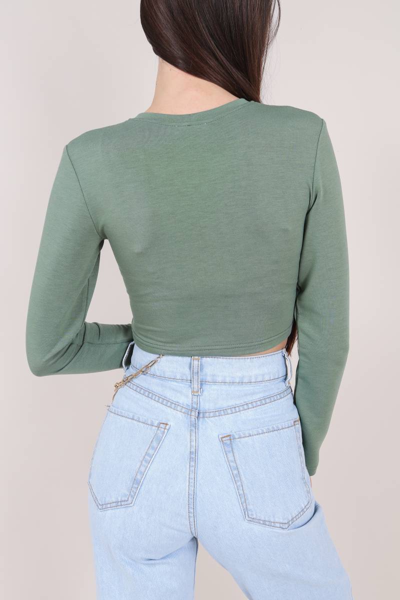 Топ "Бостон" с длинным рукавом Romashka, Фисташковый, М (3935)