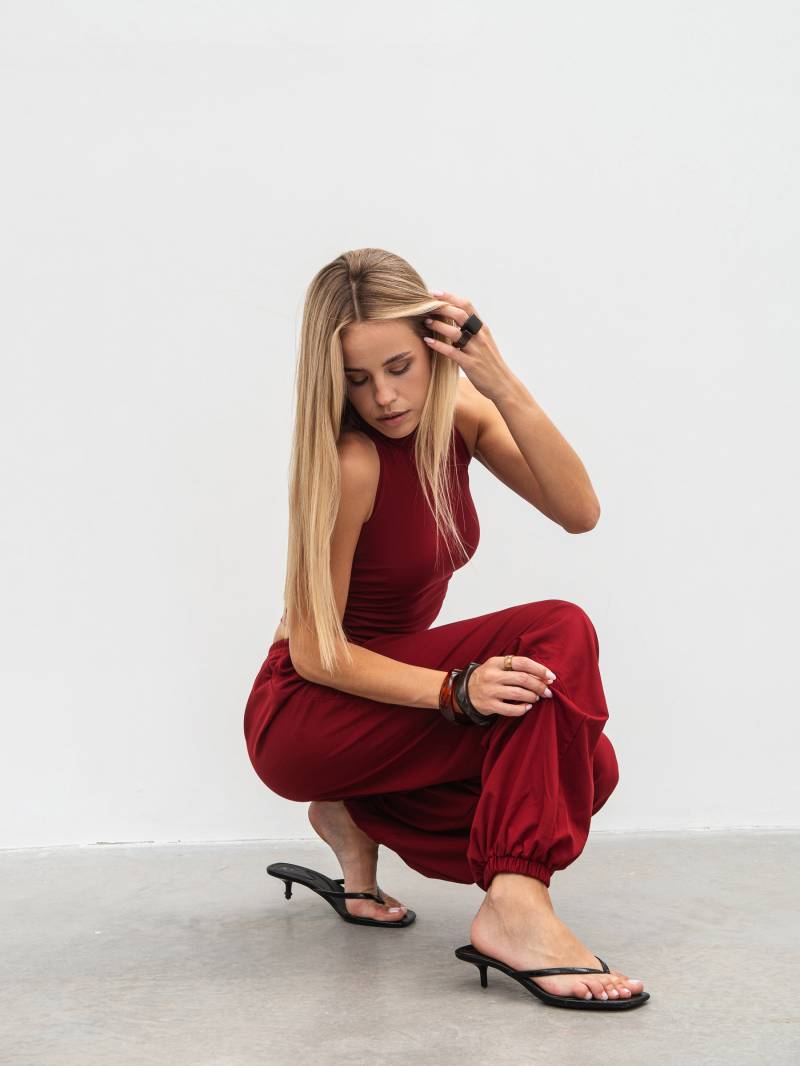 Джоггеры "Балон" Romashka, Бордовый, XS|S 20555