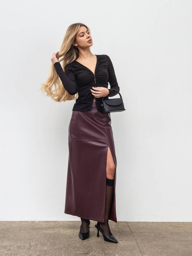 Юбка миди "Унна" Romashka, Бордовый, S 18513