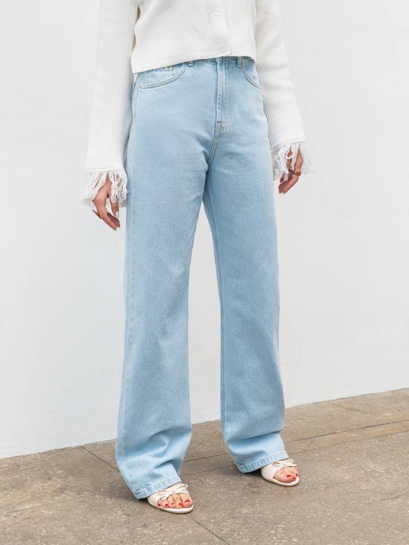 Джинсы "Тайт" Romashka, Светло-голубой, L 20048