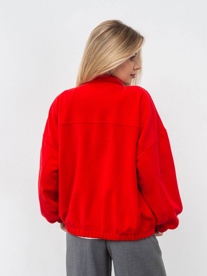 Удлиненный флисовый бомбер "Норд" Romashka, Красный, S|M 19949