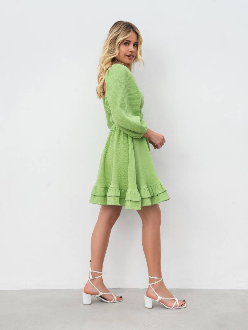 Платье с воланами "Авила" Romashka, Оливковый, XS|S 18034