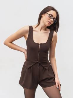 Топ-жилет на крючках "Шери" Romashka, Коричневый, S 20132