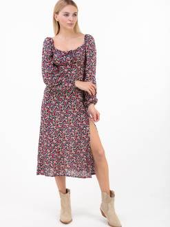 Платье "Сорренто" с разрезом и длинным рукавом Romashka, Синий, XS 10231