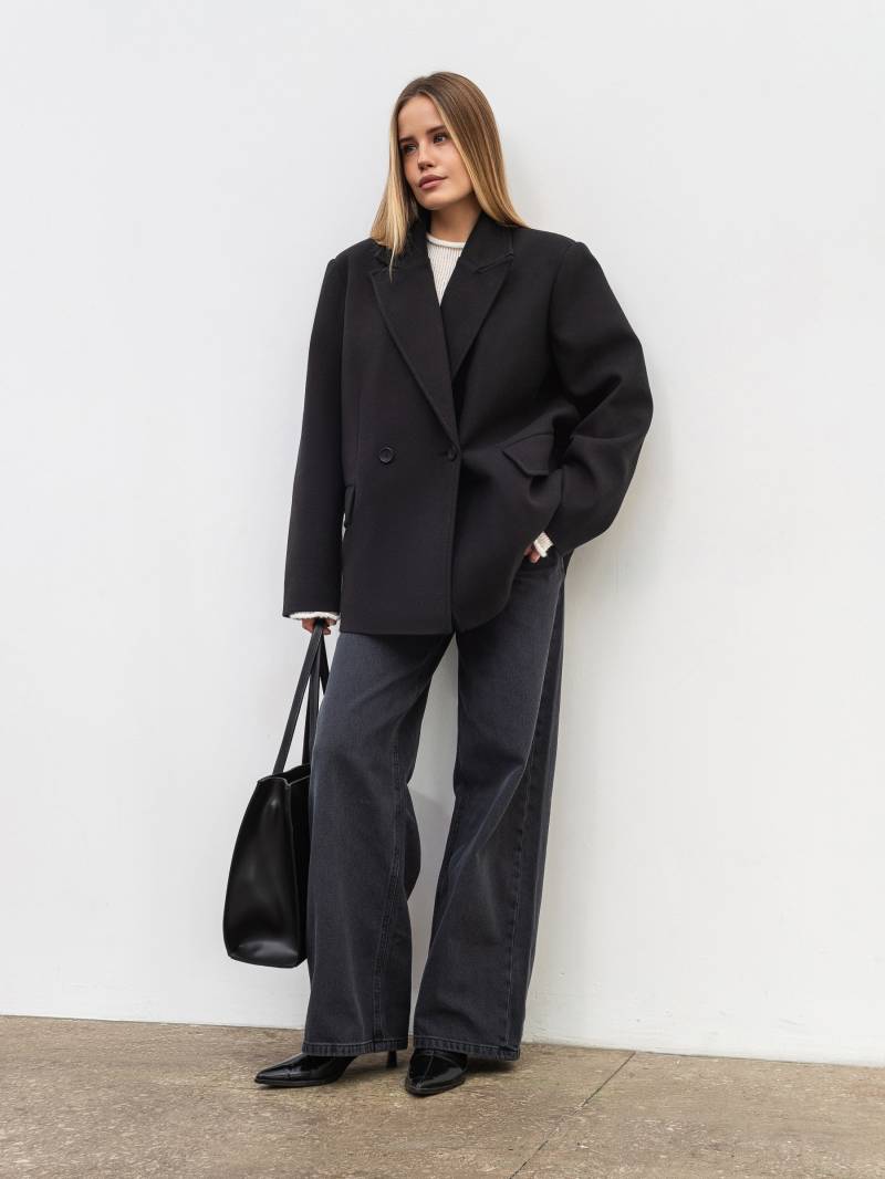 Двубортное утепленное пальто «Соул» Romashka, Черный, M|L 19888