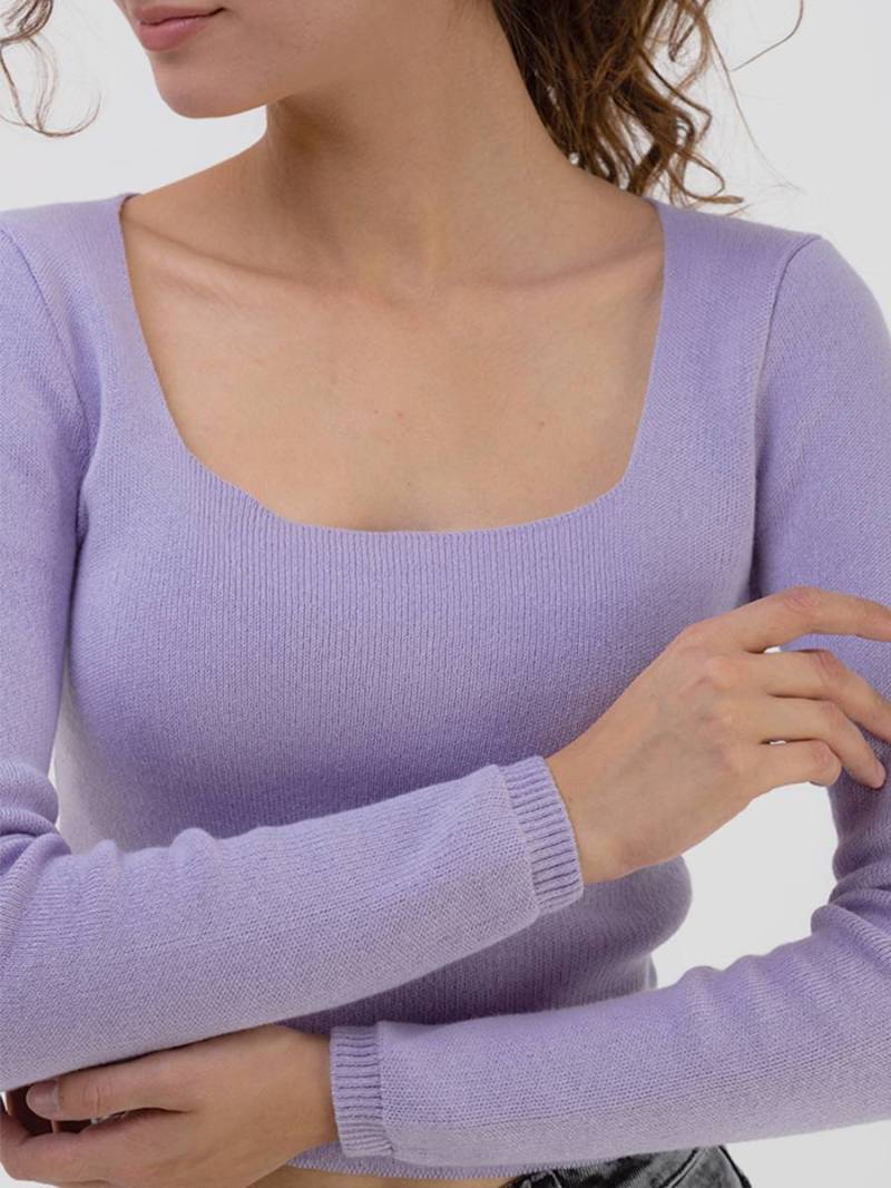 Топ "Брайтон" трикотажный с квадратным вырезом Romashka, Лиловый, S|M 10114