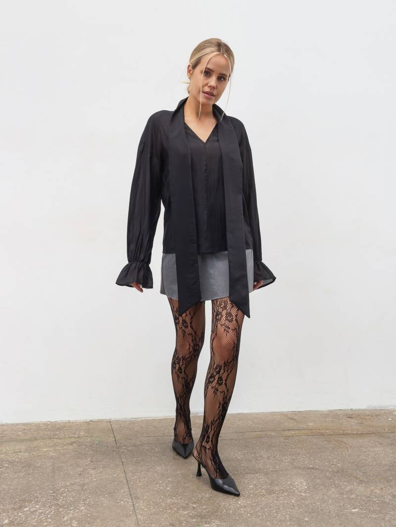 Блуза из тенселя "Сонет" Romashka, Черный, XS|S 20189