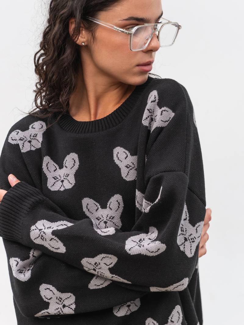 Свитер "Тони" Romashka, Черный+, One size 19658