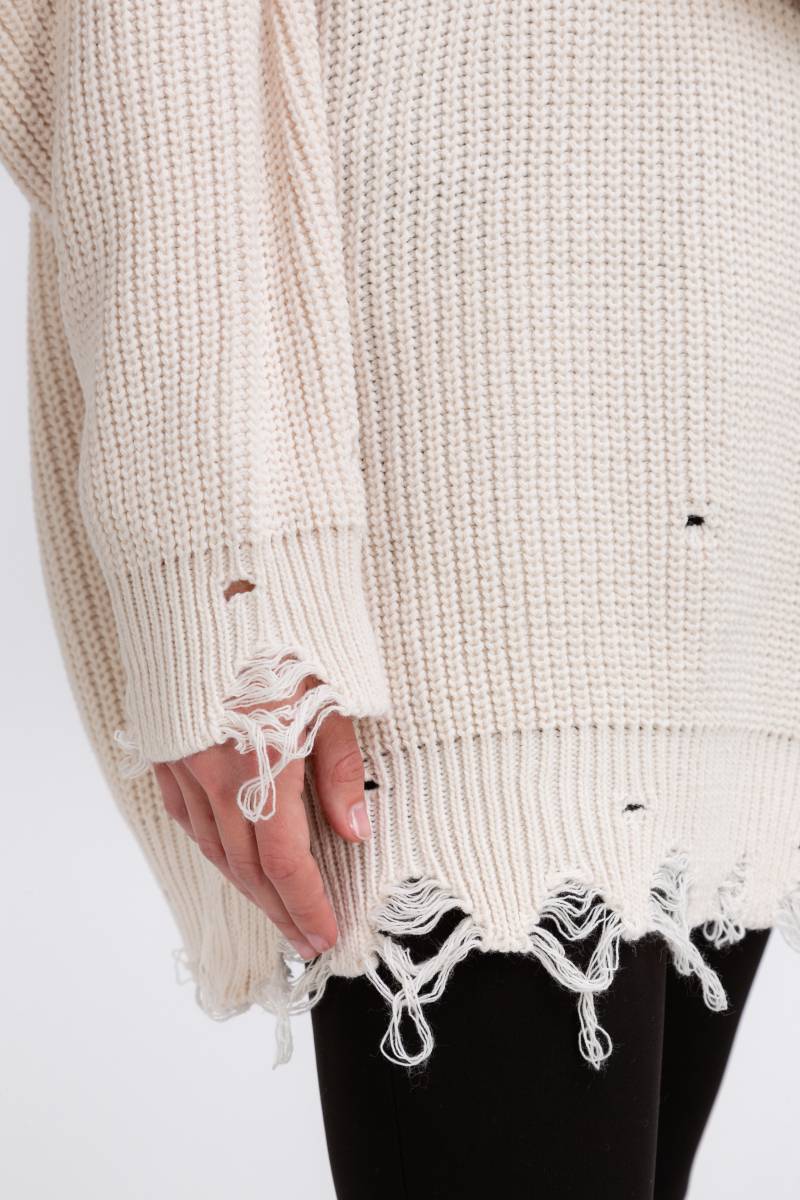 Свитер удлиненный «Виргиния» БРАК, Молочный 12471