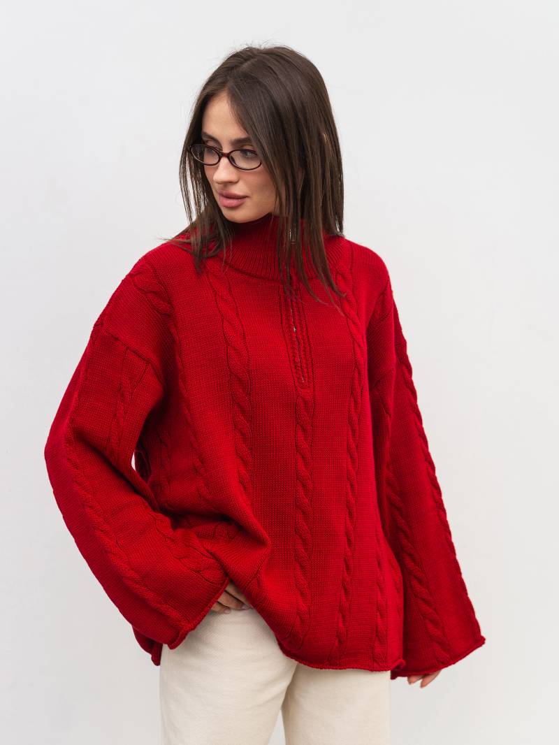 Свитер "Фудзи" Romashka, Красный, One size 19927