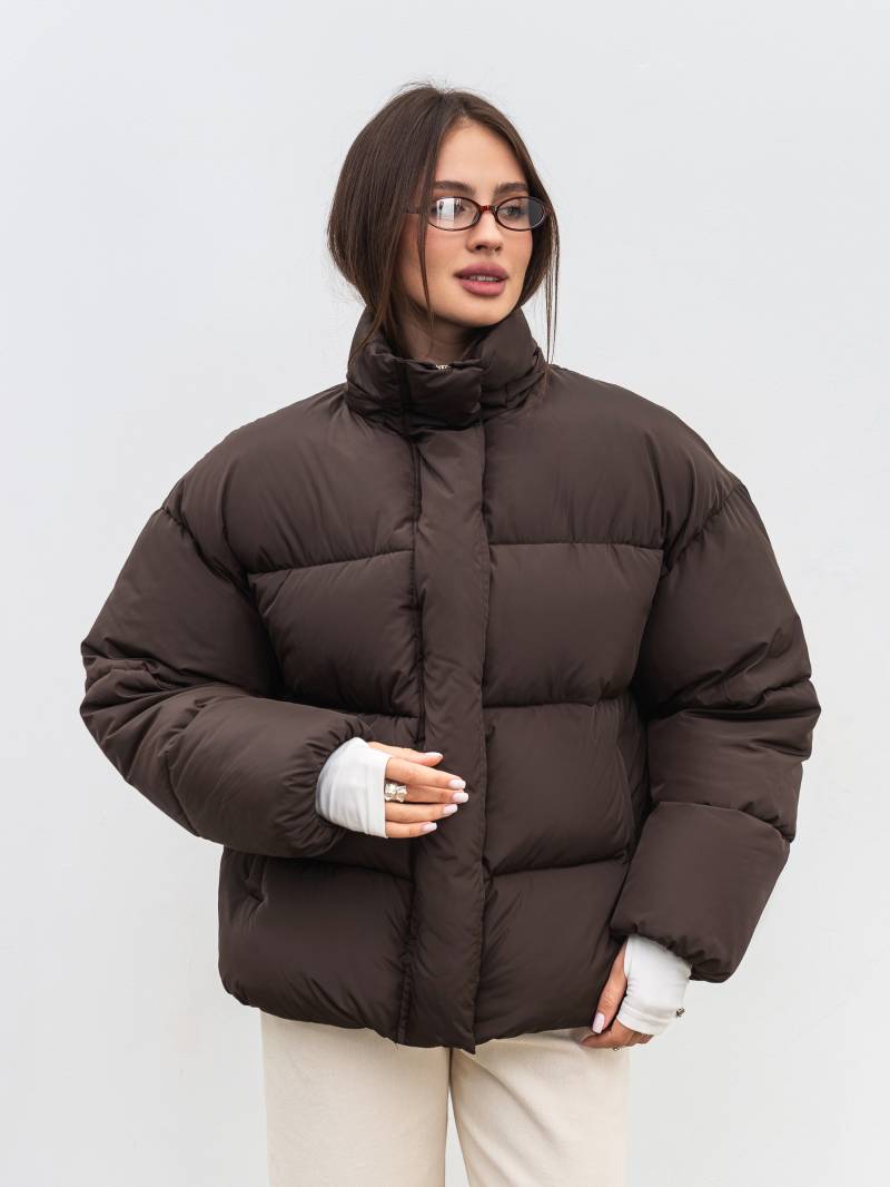 Пуховик "Монблан" Romashka, Коричневый, XS|S 19862