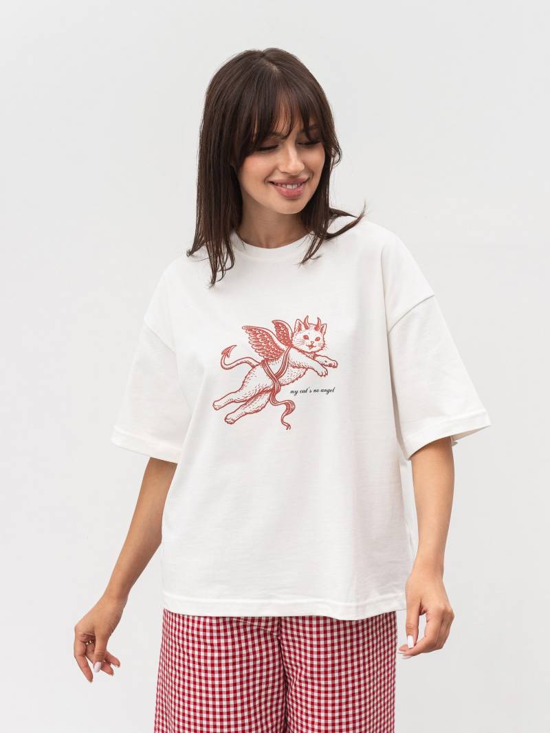Футболка "Чортеня" Romashka, Белый+, One size 20383