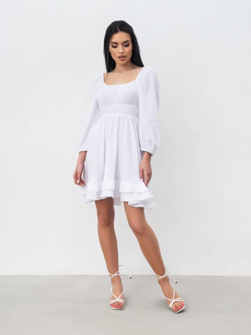 Платье с воланами "Авила" Romashka, Белый, S|M 13464