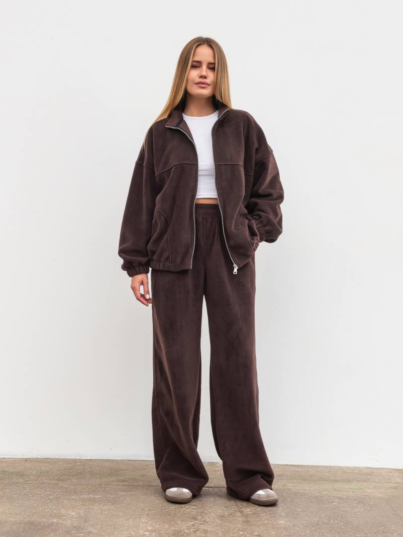 Удлиненный флисовый бомбер "Норд" Romashka, Коричневый, XS|S 19781