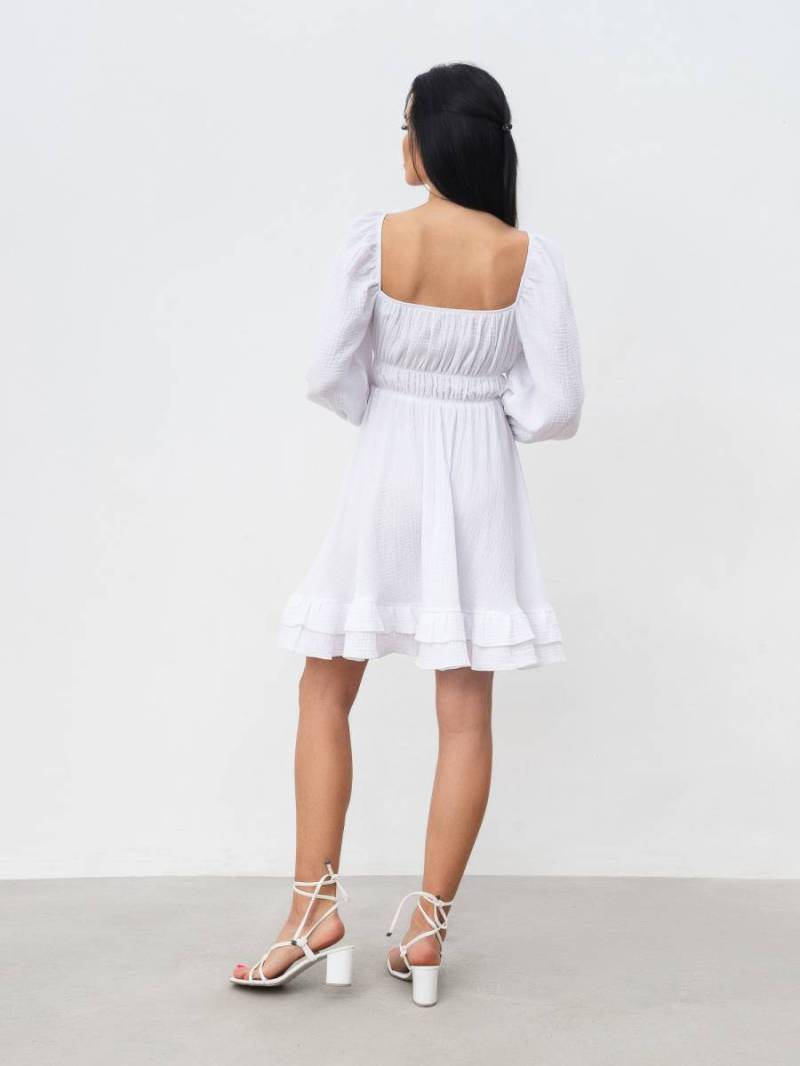 Платье с воланами "Авила" Romashka, Белый, S|M 13464
