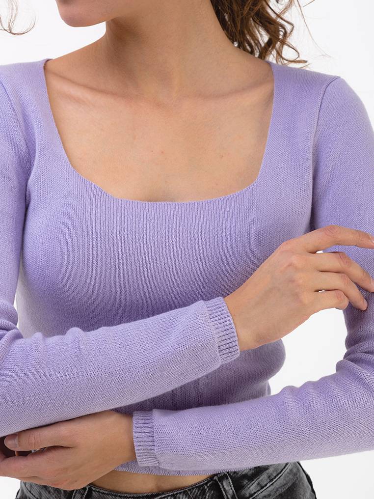Топ "Брайтон" трикотажный с квадратным вырезом БРАК, Лиловый, S|M 12249