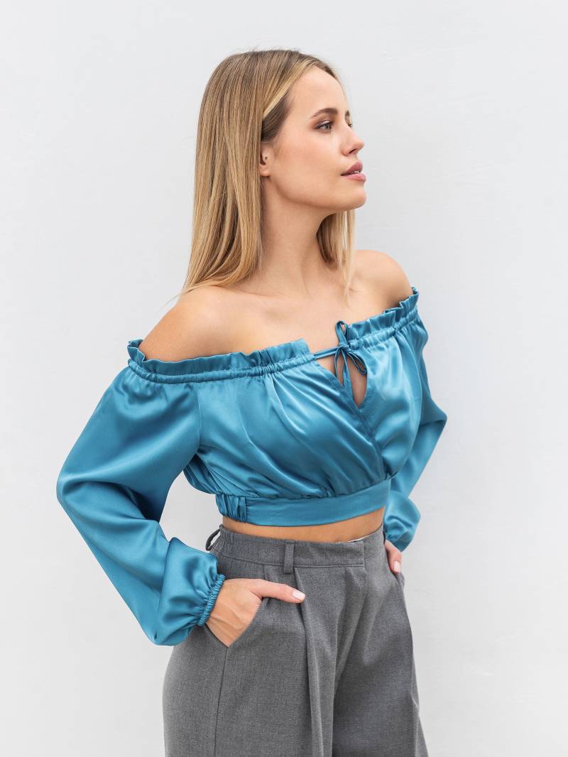 Блуза "Монпелье" Romashka, Голубой S|M 14053