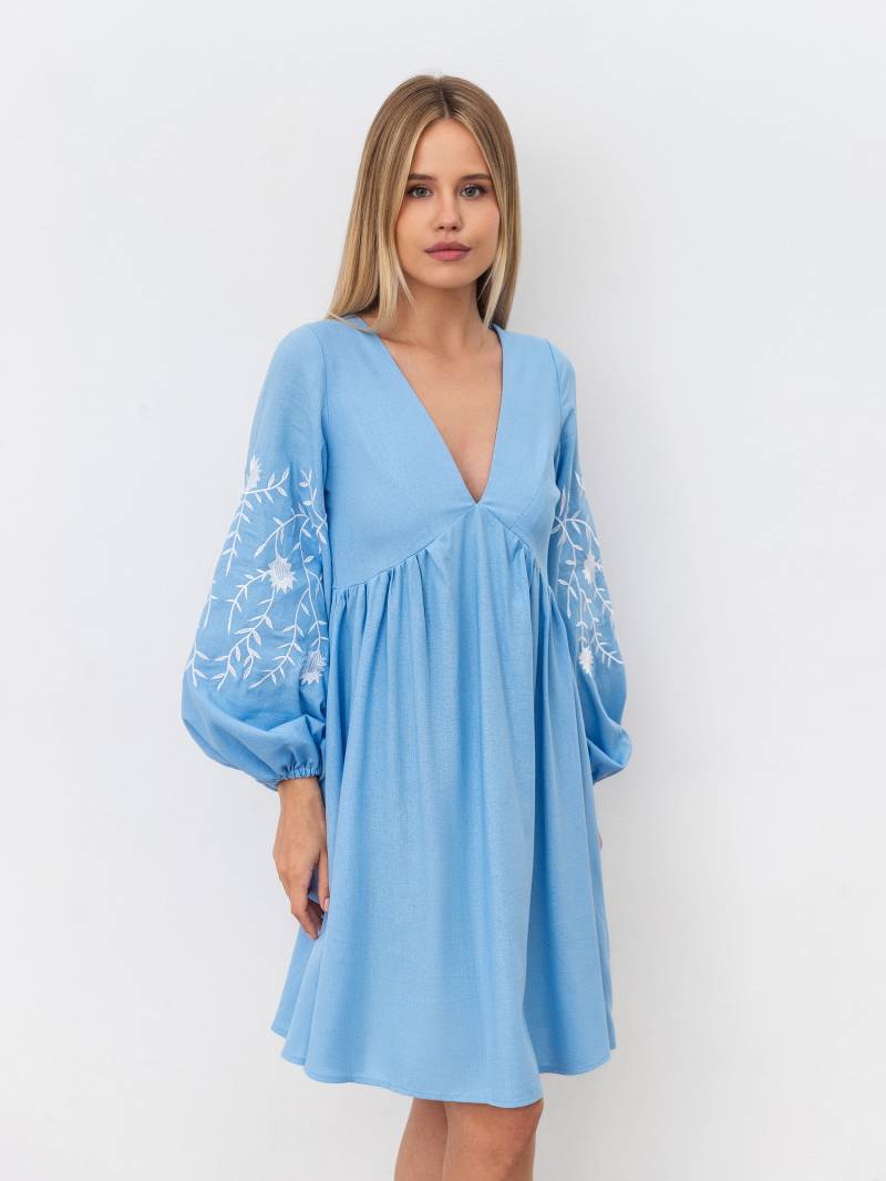 Платье с вышивкой "Калькутта" Romashka, Голубой, XS 16168