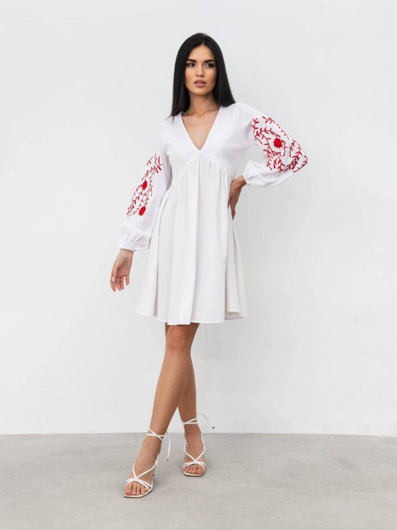 Платье с вышивкой "Калькутта" Romashka, Белый, S 13418