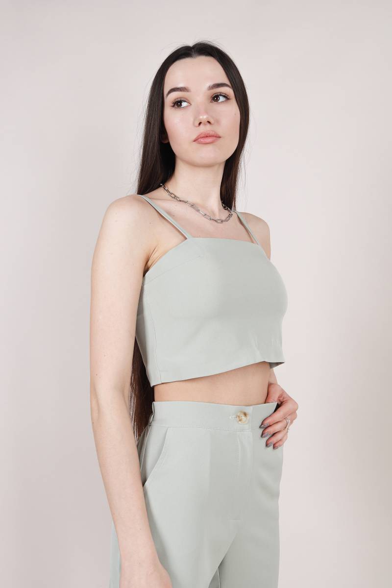 Топ "Вена" прямоугольной формы Romashka, Фисташковый, M (4304)