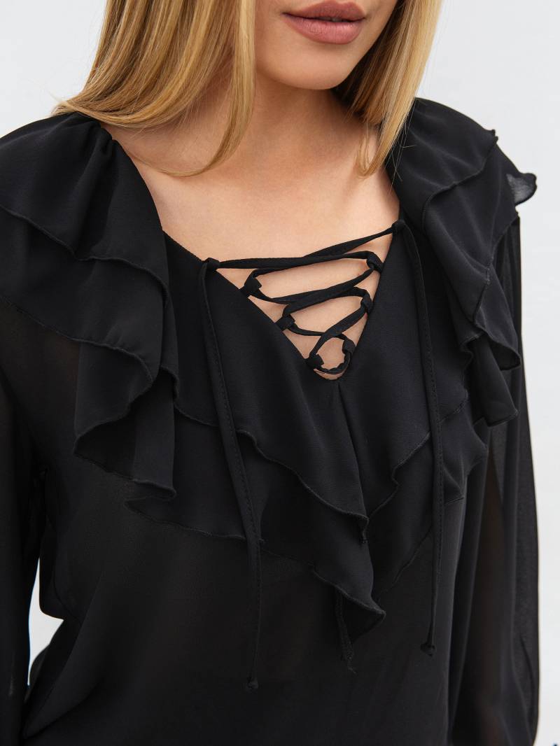 Блуза «Барокко» Romashka, Черный, L|XL 19136