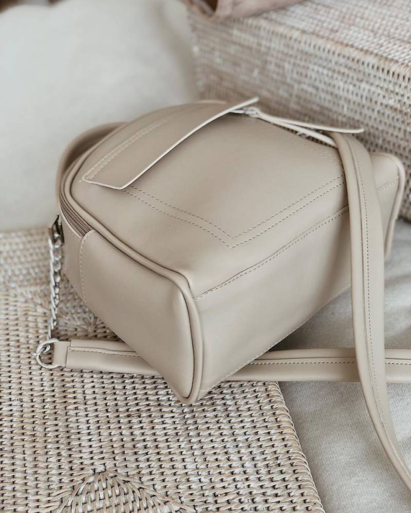 Сумка-бочонок "Салинас" на молнии с длинным ремешком в комплекте БРАК, Бежевый 12629