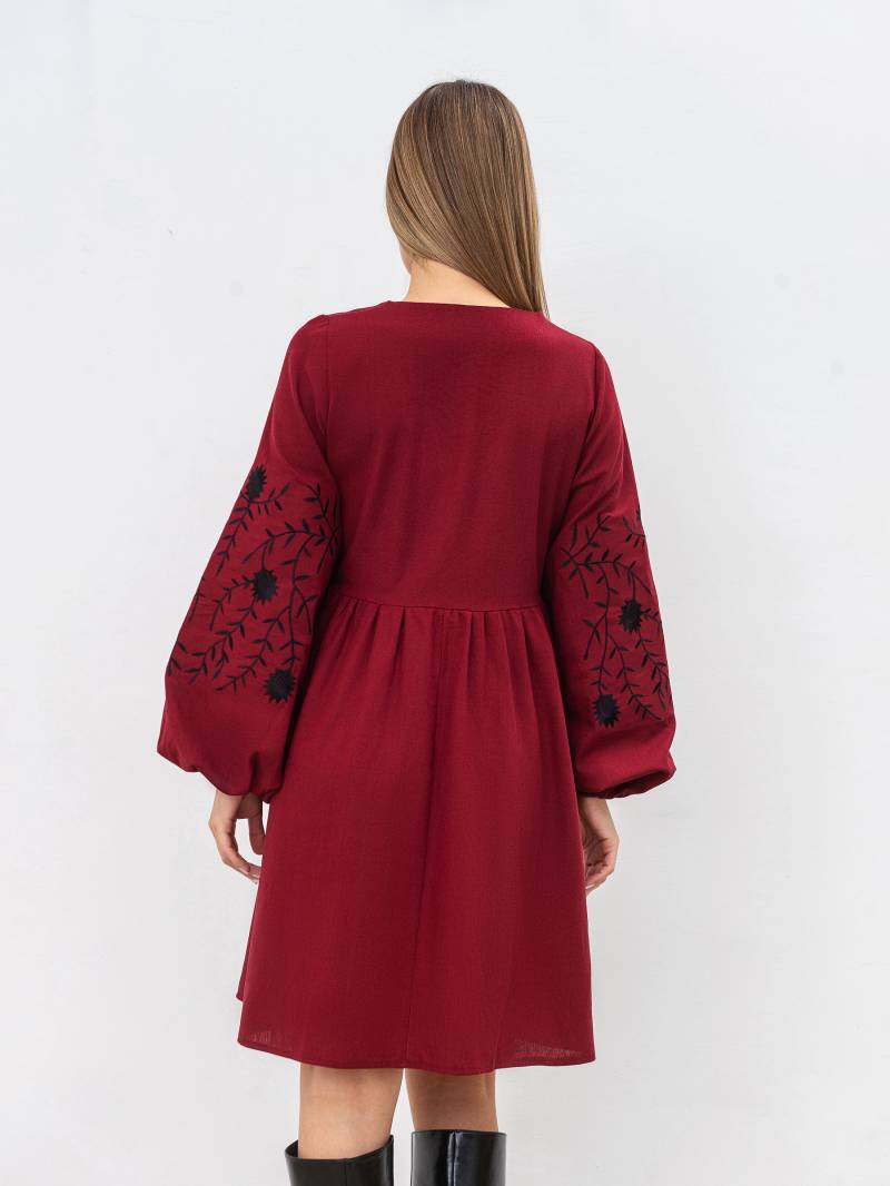 Платье с вышивкой "Калькутта" Romashka, Бордовый, XL 19176