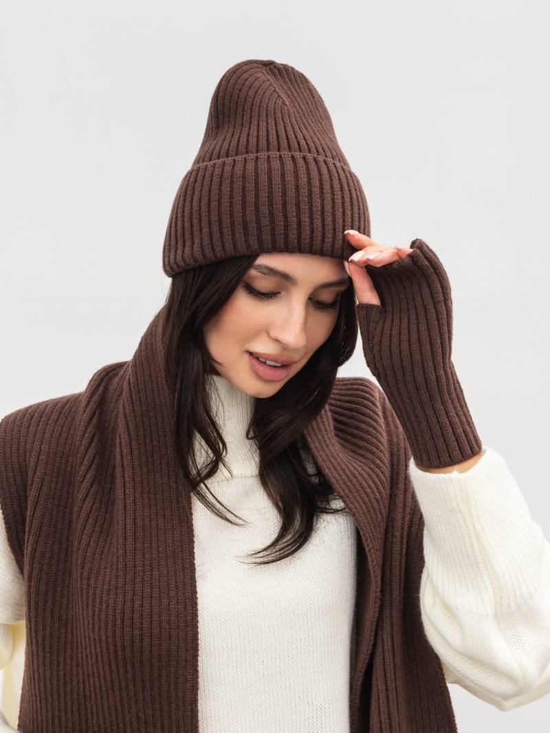 Шапка "Бриош" Romashka, Коричневый, One size 20680