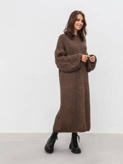 Вязаное платье "Кассель" Romashka, Темно-коричневый, One size 16925